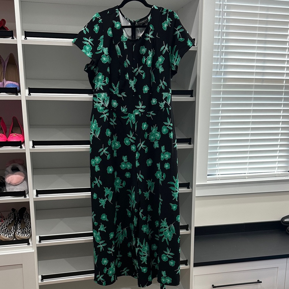 Lane Bryant Floral Black and Green Women's Jumper Jumpsuit20